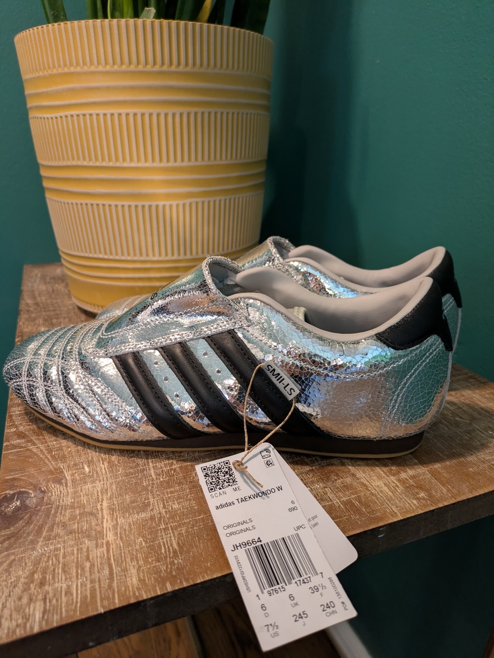 NWT Adidas Originals Taekwondo W Silver Metallic Sneakers Size 7.5